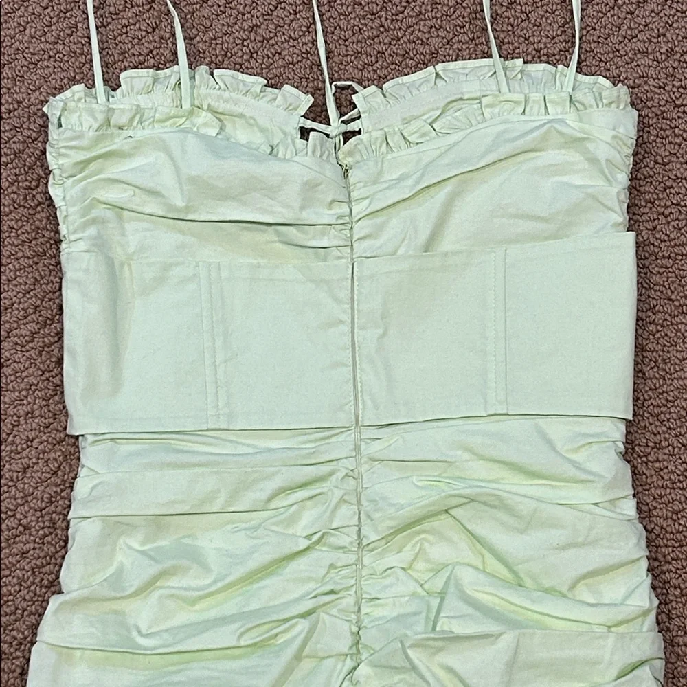 Oh Polly Sunshine Retreat Strappy Corset Mini Dress size 2 Lime Green Bodycon - Picture 8 of 16